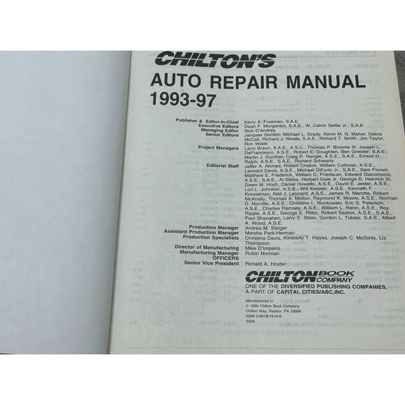Chilton's Auto Repair Manual Service Guide Book 1993 - 1997 Part No 7919 Hard Co - Picture 4 of 5